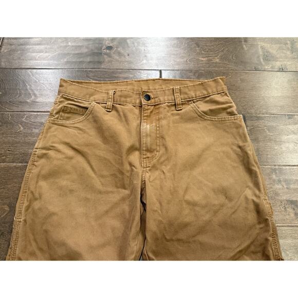 Dickies Mens Brown Carpenter Duck Canvas Relaxed Fit Workwear Work Pants 32X30 - Picture 4 of 9